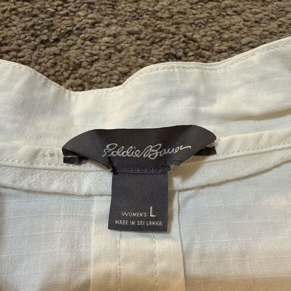 Eddie Bauer‎ Jacket Womans Ripstop Field Safari utility Cargo Canvas L Military - Picture 5 of 12